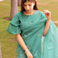 Blue Soft Organza Silk Saree with Beautiful Floral Print