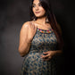 Teal Heavy Silk Digital Print Work Gown