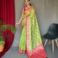 Green Pure organza weaved saree with Jacquard border.