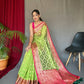 Green Pure organza weaved saree with Jacquard border.