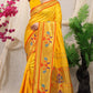 Yellow  Paithani Pure Silk Handloom Saree With Pure Jari