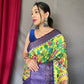 Blue Pure Kanchipuram Digital Printed Saree