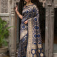Blue Pure Banarasi Silk Saree With Bandhani Meenakari Woven