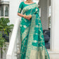 Sky Blue Soft Banarasi Katan silk saree