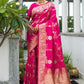Pink Soft Banarasi Katan silk saree
