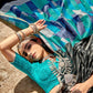 Blue Linen Silk Weaving Saree With All Over Silver Zari Woven Strips