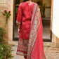Red Beautiful Muslin With Prosid  Design Work