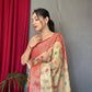 Cream Pure Tissue Silk Saree With Zari Weaving