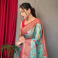 Sky Blue  Pure Tissue Silk Saree With Zari Weaving