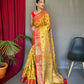 Yellow Pure Tissue Silk Saree With Zari Weaving