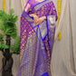 Purple Kanchipuram Handloom Weaving Silk Saree