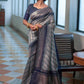 Grey Semi Tussar Silk Saree