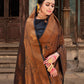 Brown Pure Softy Silk Saree With Handloom Zari