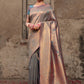 Teal Pure Softy Silk Saree With Handloom Zari