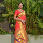 Red Paithani Pure Silk Handloom Saree With Pure Jari