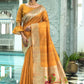 Yellow Tussar Silk Pure Paithani Saree With Zari Woven