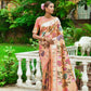 Orange Banarasi Soft Silk Paithani Saree