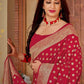 Red Satin Silk Saree With Rich Pallu And All Over Zari Butti