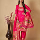 Pink Paithani Silk Unstitched Dress