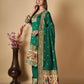 Green Paithani Silk Unstitched Dress