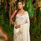 White Bhagalpuri Silk Saree