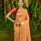 Orange Bhagalpuri Silk Saree