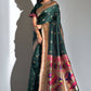 Green Banarasi Soft Silk Paithani Saree With Zari Border