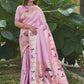 Pink Banarasi Soft Silk Paithani Saree With Fancy Meena Weaves