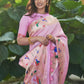 Pink Banarasi Soft Silk Paithani Saree With Fancy Meena Weaves