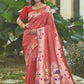 Red Banarasi Soft Silk Paithani Saree With Fancy Meena Weaves