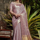 Wine Maheshwari Tissue Silk Weaving Saree