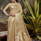 Golden Maheshwari Tissue Silk Weaving Saree