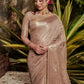 Peach Maheshwari Tissue Silk Weaving Saree