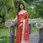 Red Soft Organza Silk Saree With All Over Zari Weaving