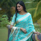 Sky Blue Soft Organza Silk Saree With All Over Zari Weaving