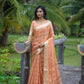 Orange Soft Organza Silk Saree With All Over Zari Weaving