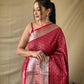 Red  Silk Saree With Rich Pallu