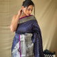 Blue Silk Saree With Rich Pallu