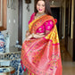 Yellow Banarasi Soft Silk Patola Saree With Fancy  Meena