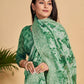 Green Soft Linen Cotton Saree