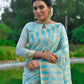 Sky Blue Pure Tussar Silk Jamdani Weaving Saree