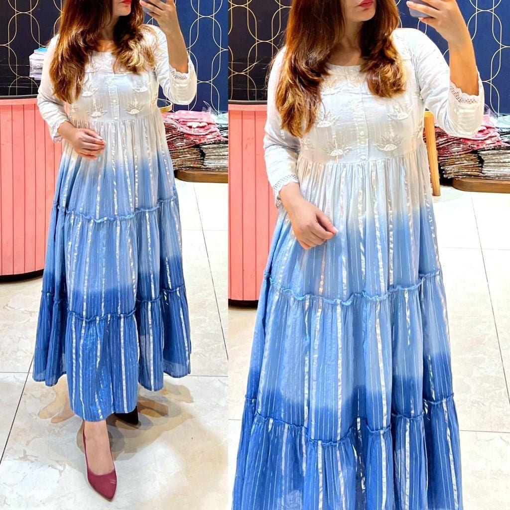 Pure Cotton Lurex Fabric Gown